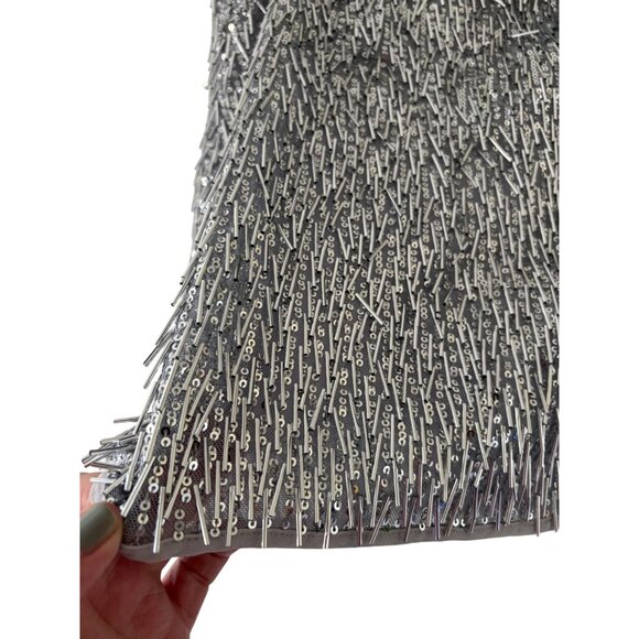 Topshop Needle Embellished Mini Skirt Silver US 12 - Picture 12 of 13